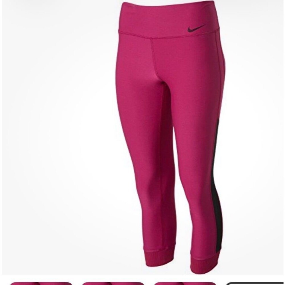 Nike Power Legend Veneer Capri Leggings Sz. Large True Berry